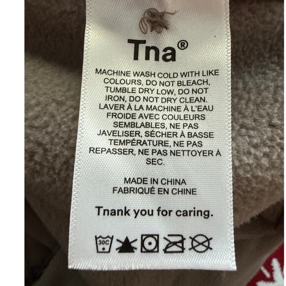 Aritzia TNA Polar Fleece Button up Shirt Jacket Taupe Size 2 (Large) - Picture 12 of 12